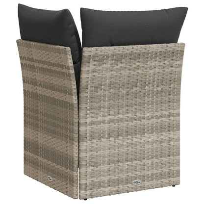 Divano Angolare Giardino con Cuscini Grigio Chiaro Polyrattan | homemem39