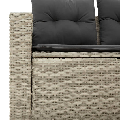 Divano da Giardino con Cuscini 2 Posti Grigio Chiaro Polyrattan | homemem39