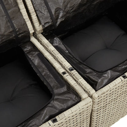 Divano da Giardino con Cuscini 2 Posti Grigio Chiaro Polyrattan | homemem39