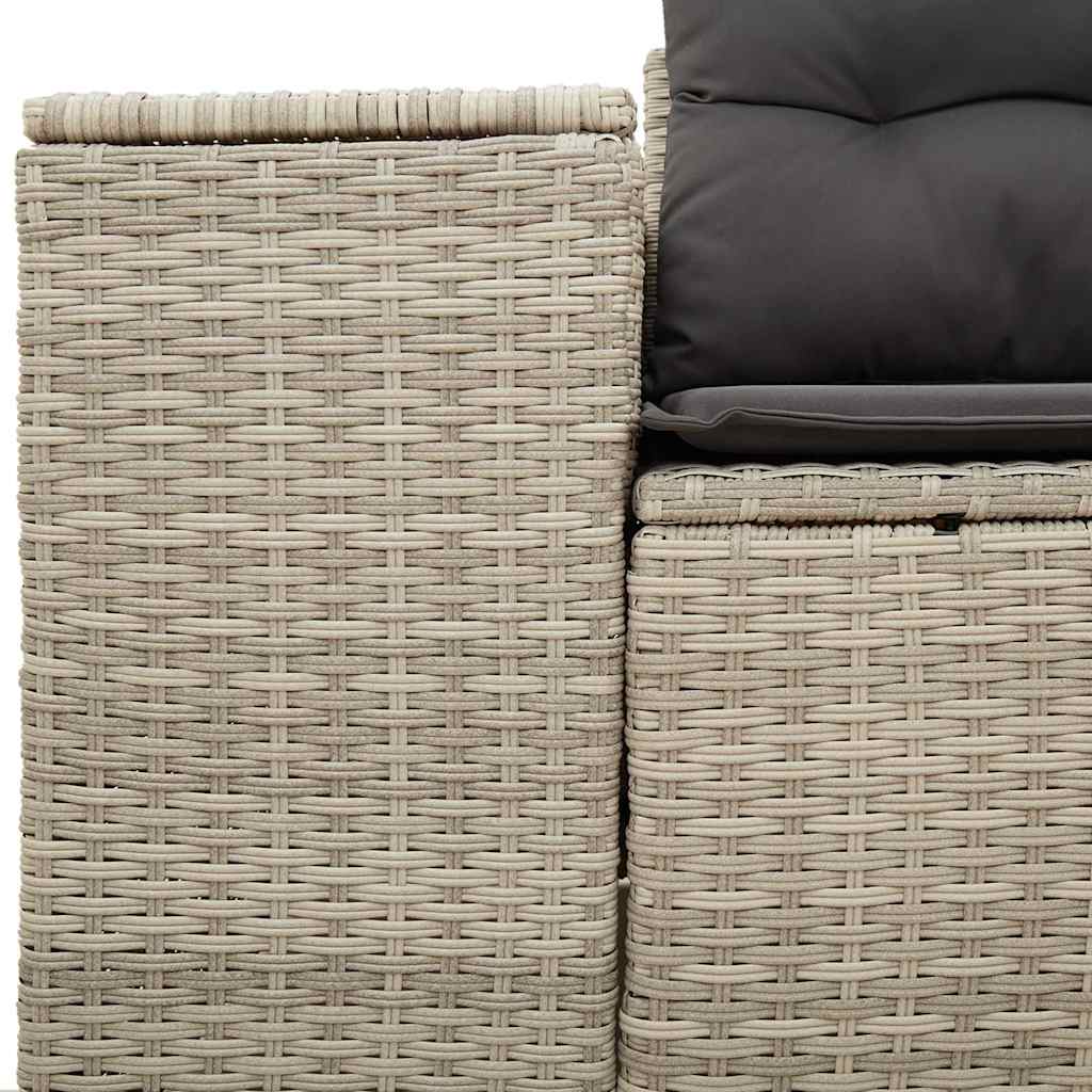 Divano da Giardino con Cuscini 2 Posti Grigio Chiaro Polyrattan | homemem39