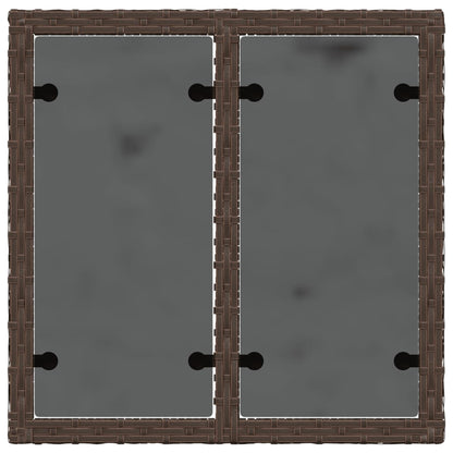 Tavolo da Giardino Piano Vetro Marrone 55x55x37 cm Polyrattan - homemem39