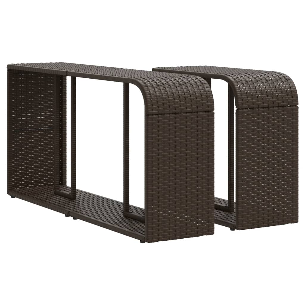 Scaffali Portaoggetti 2 pz Marrone in Polyrattan - homemem39