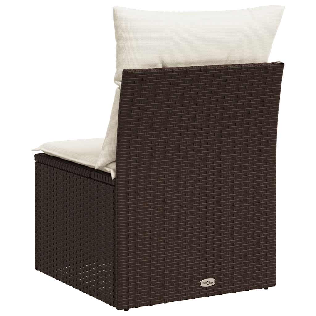 Sedia Giardino Senza Braccioli con Cuscini Polyrattan Marrone | homemem39