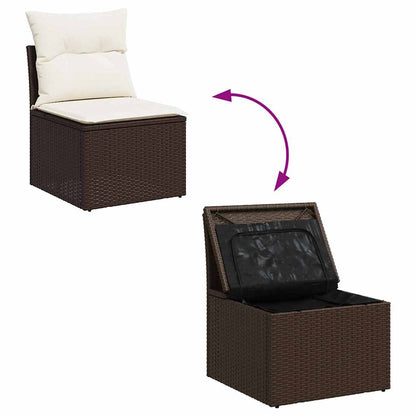 Sedia Giardino Senza Braccioli con Cuscini Polyrattan Marrone | homemem39