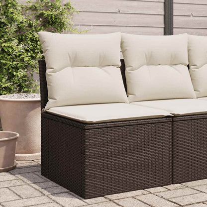 Sedia Giardino Senza Braccioli con Cuscini Polyrattan Marrone | homemem39