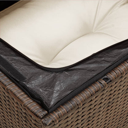 <em>vidaXL Divano da Giardino a 3 Posti con Cuscini in Polyrattan Marrone</em>