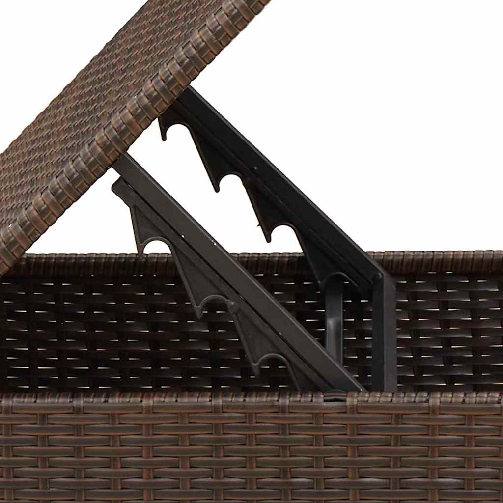 Sgabello da giardino con cuscino marrone 55x55x37 cm in polyrattan - homemem39