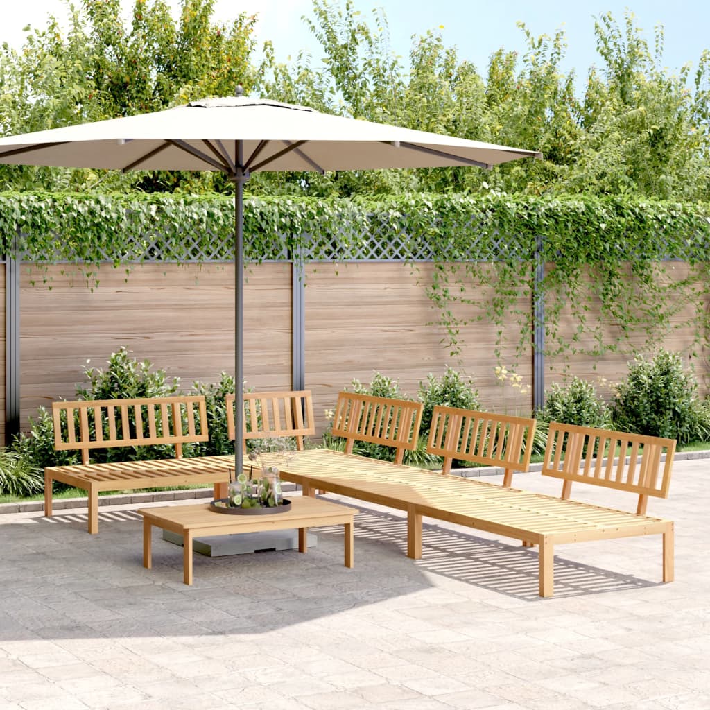 Set Divano Pallet da Giardino 5 pz in Legno Massello di Acacia | homemem39