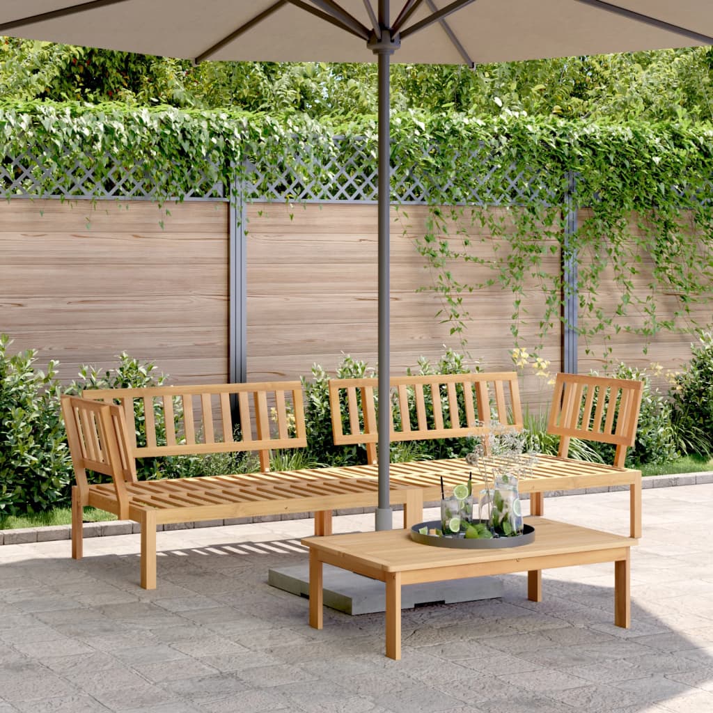 Divani Angolari Pallet da Giardino 2pz Legno Massello di Acacia | homemem39