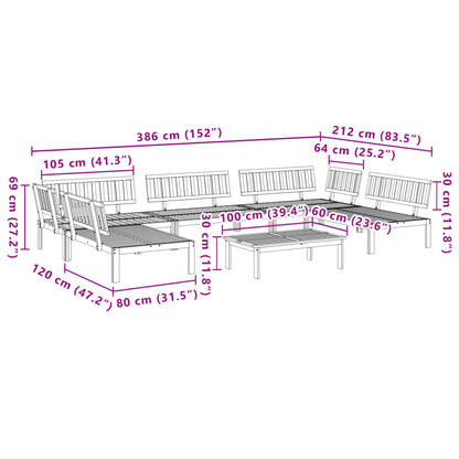Set Divano Pallet da Giardino 6 pz in Legno Massello di Acacia | homemem39