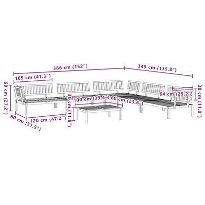 Set Divano Pallet da Giardino 6 pz in Legno Massello di Acacia | homemem39