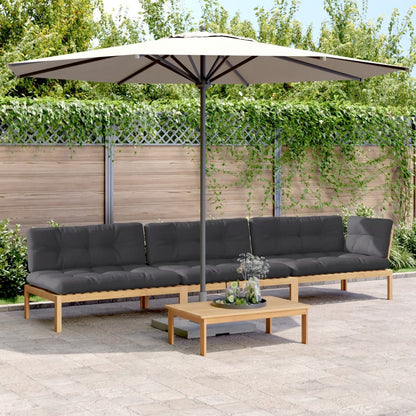 Set Divani Pallet Giardino 4pz Cuscini Legno Massello Acacia | homemem39