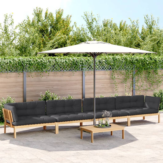 Set Divano Pallet Giardino 5pz con Cuscini Massello Acacia | homemem39