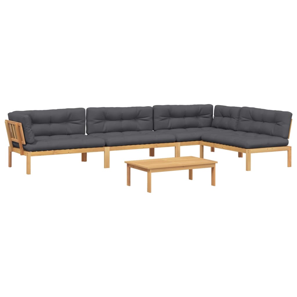 Set Divano Pallet Giardino 5pz con Cuscini Massello Acacia | homemem39