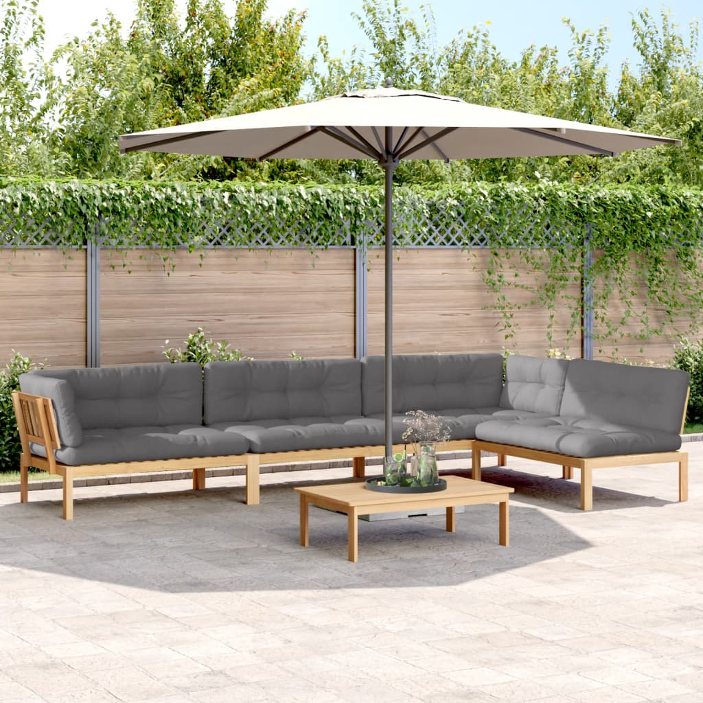Set Divano Pallet Giardino 5pz con Cuscini Massello Acacia | homemem39