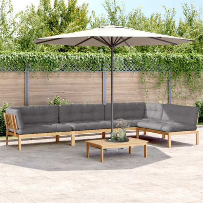 Set Divano Pallet Giardino 5pz con Cuscini Massello Acacia | homemem39