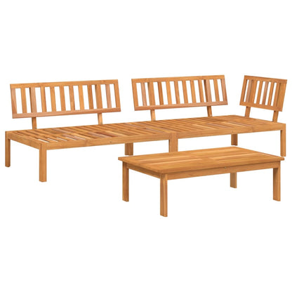 Set Divano Pallet da Giardino 3 pz in Legno Massello di Acacia | homemem39