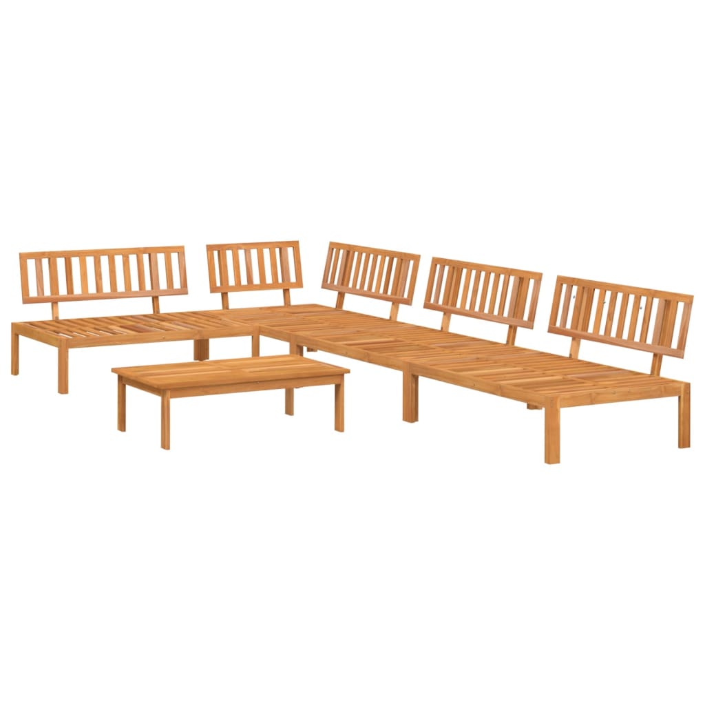 Set Divano Pallet da Giardino 5 pz in Legno Massello di Acacia | homemem39