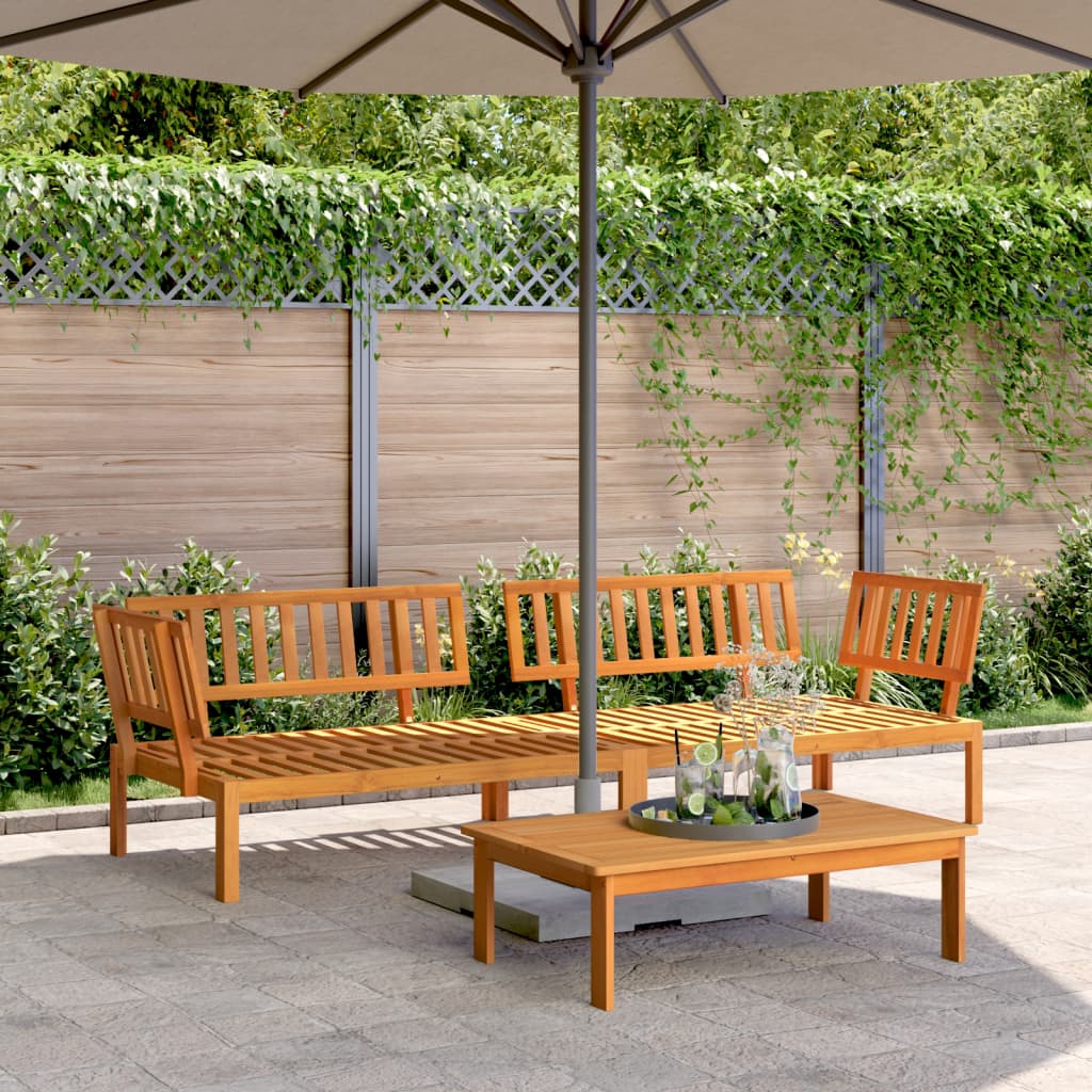 Divani Angolari Pallet da Giardino 2pz Legno Massello di Acacia | homemem39