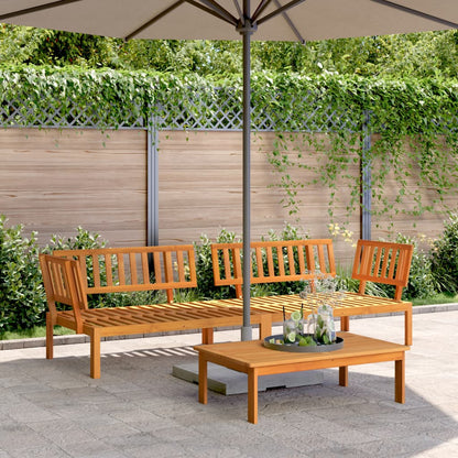 Divani Angolari Pallet da Giardino 2pz Legno Massello di Acacia | homemem39