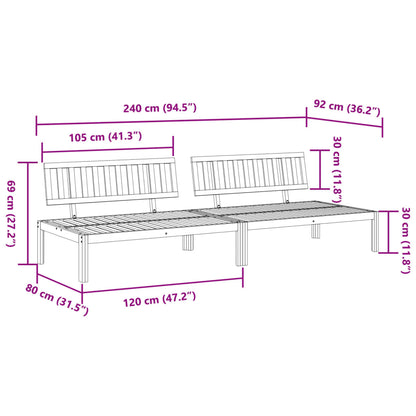 Divani Centrali da Giardino Pallet 2pz Legno Massello di Acacia | homemem39