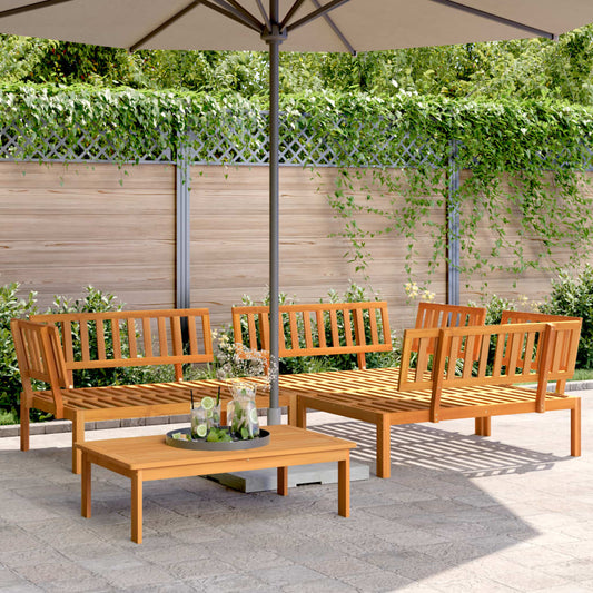 Set Divano Pallet da Giardino 4 pz in Legno Massello di Acacia | homemem39