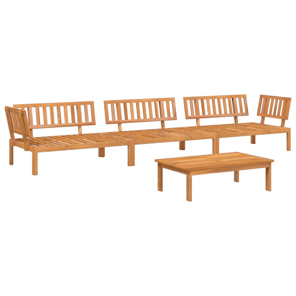 Set Divano Pallet da Giardino 4 pz in Legno Massello di Acacia | homemem39