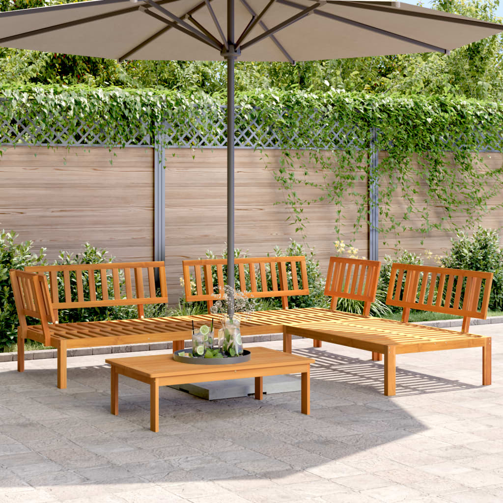 Set Divano Pallet da Giardino 4 pz in Legno Massello di Acacia | homemem39