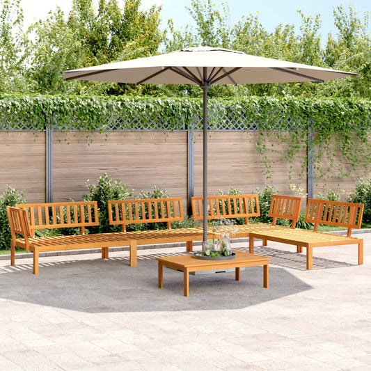 Set Divano Pallet da Giardino 5 pz in Legno Massello di Acacia | homemem39