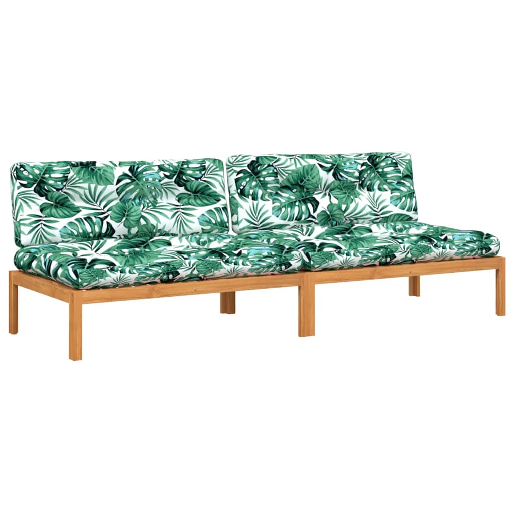Divani Centrali Pallet Giardino con Cuscini 2pz Massello Acacia | homemem39