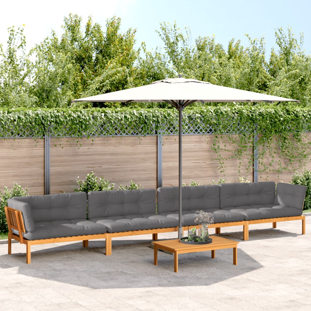 Set Divano Pallet Giardino 5pz con Cuscini Massello Acacia | homemem39