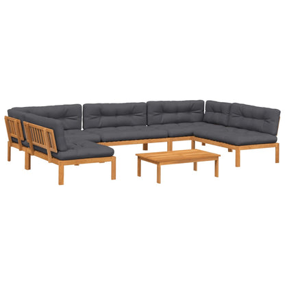 Set Divano Pallet da Giardino 6 pz con Cuscini Massello Acacia | homemem39