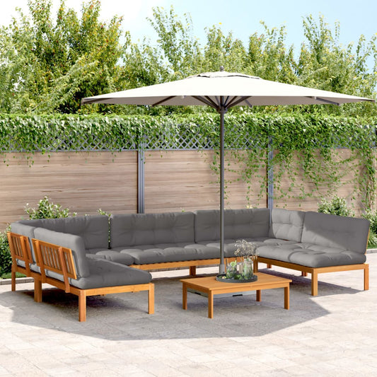 Set Divano Pallet da Giardino 6 pz con Cuscini Massello Acacia | homemem39