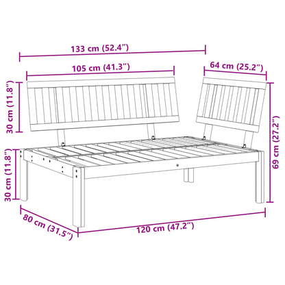 Divano Angolare da Giardino Pallet in Legno Massello di Acacia | homemem39