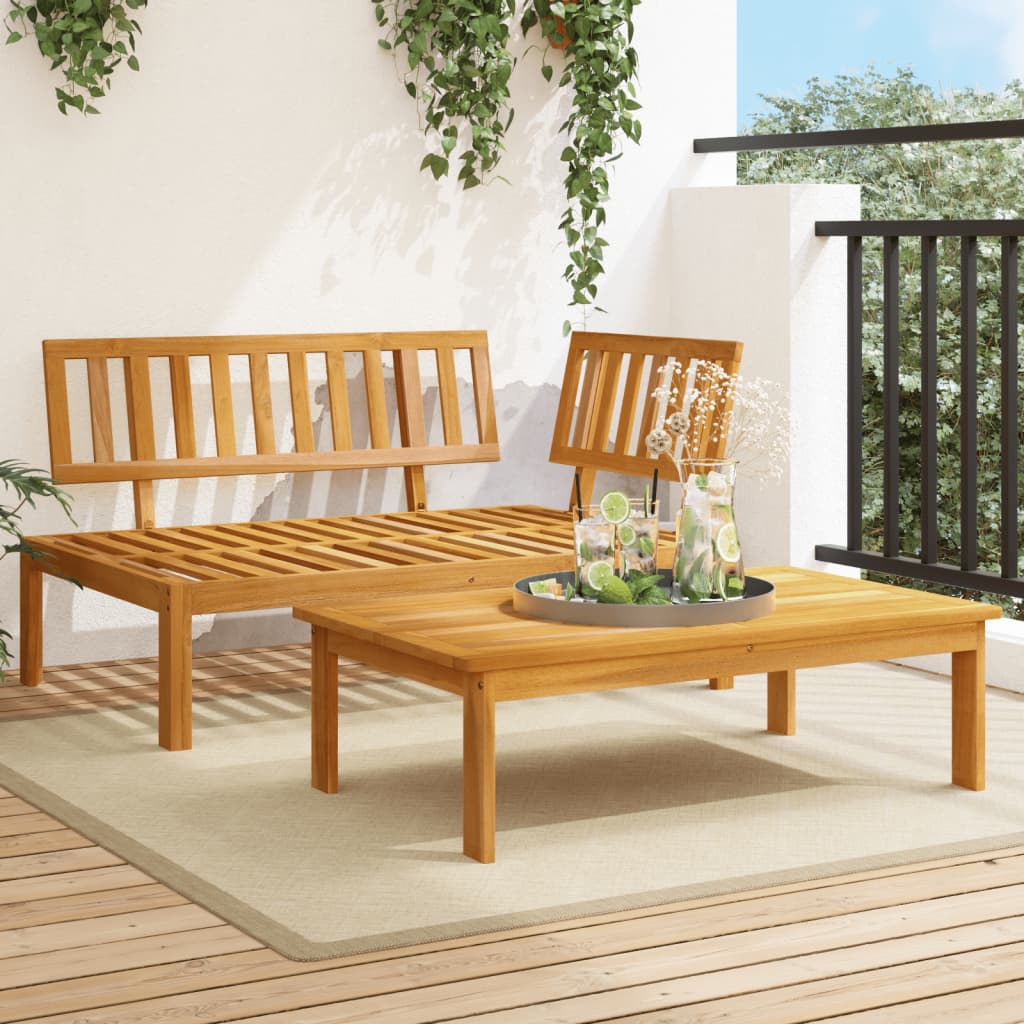 Set Divani Pallet da Giardino 2pz in Legno Massello di Acacia | homemem39