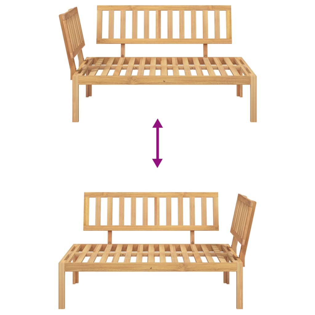 Divano Angolare da Giardino Pallet in Legno Massello di Acacia | homemem39