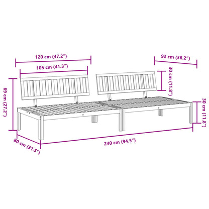 Divani Centrali da Giardino Pallet 2pz Legno Massello di Acacia | homemem39