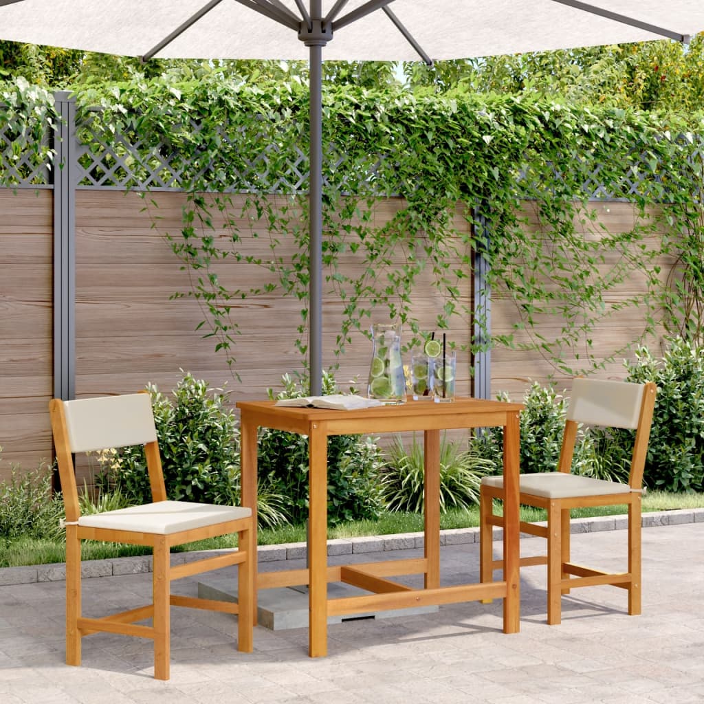 Set da Balcone 3pz con Cuscini in Legno Massello di Acacia | homemem39