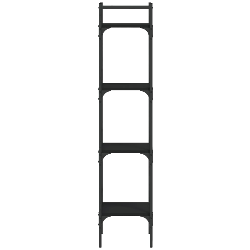 Libreria a 4 Ripiani Nera 35x30x138,5 cm in Legno Multistrato | homemem39