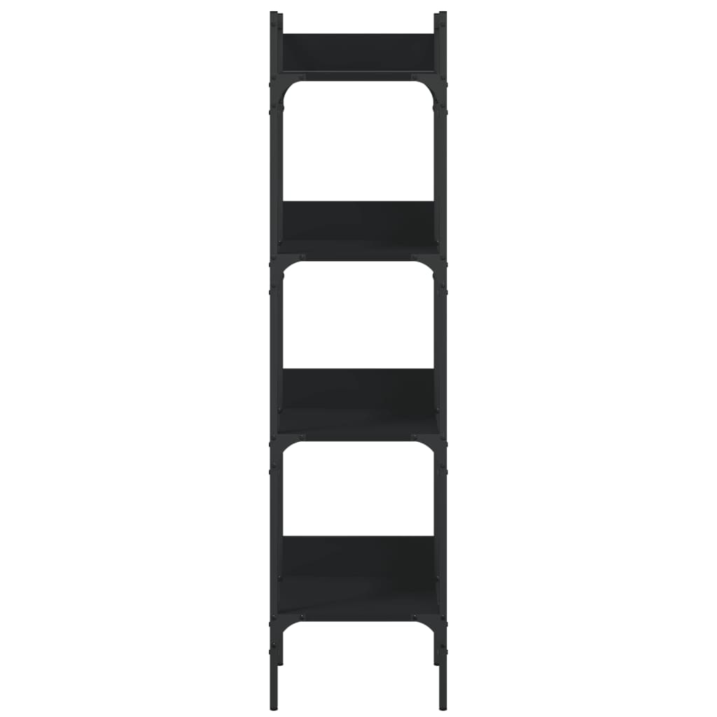 Libreria a 4 Ripiani Nera 35x30x138,5 cm in Legno Multistrato | homemem39