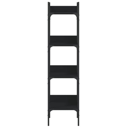 Libreria a 4 Ripiani Nera 35x30x138,5 cm in Legno Multistrato | homemem39