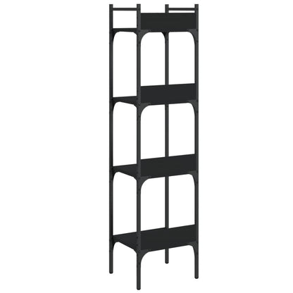 Libreria a 4 Ripiani Nera 35x30x138,5 cm in Legno Multistrato | homemem39