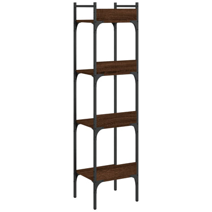 Libreria 4 Ripiani Rovere Marrone 35x30x138,5 Legno Multistrato | homemem39