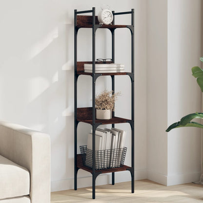 Libreria 4 Ripiani Rovere Marrone 35x30x138,5 Legno Multistrato | homemem39