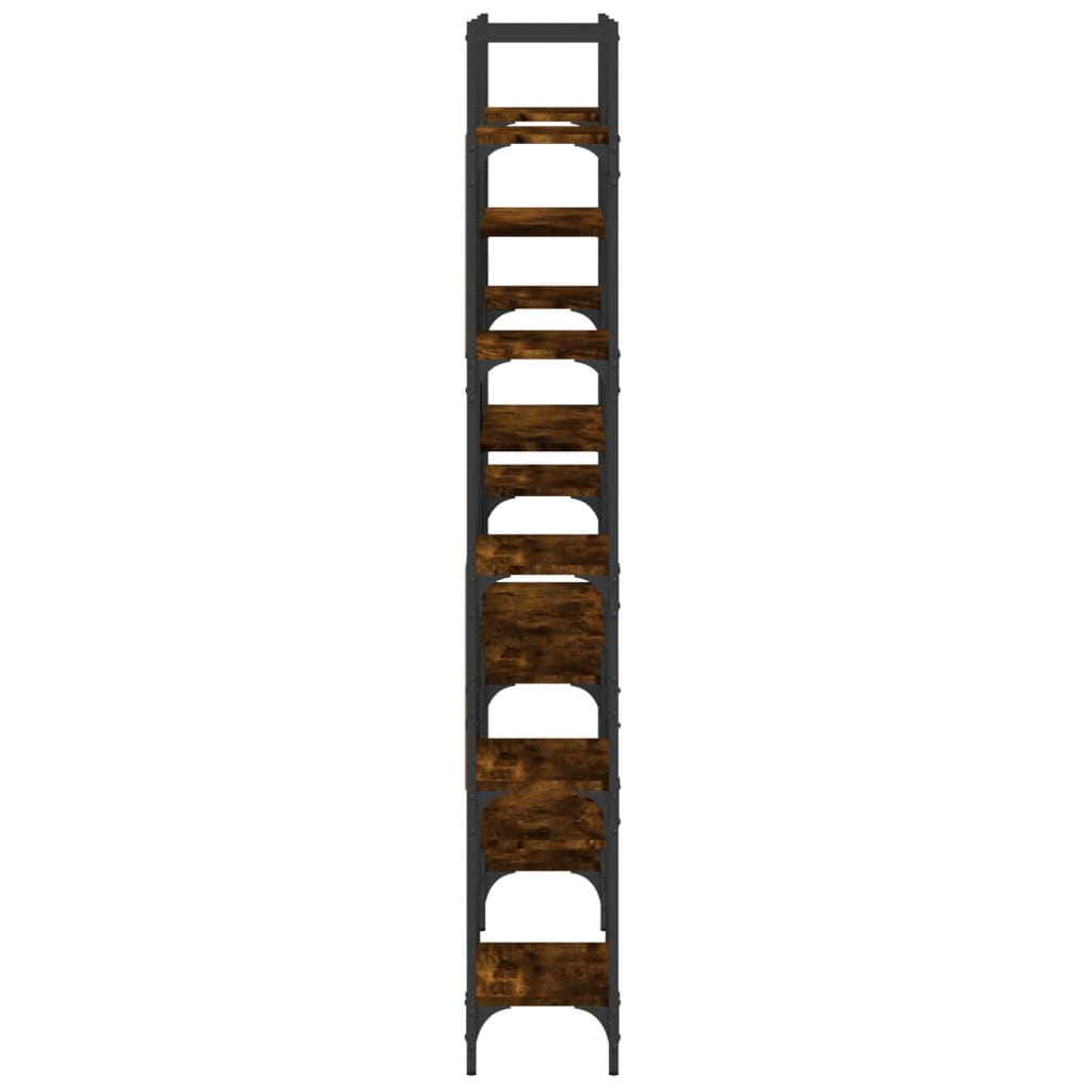 Libreria Rovere Fumo 155,5x24x166,5 cm in Legno Multistrato | homemem39