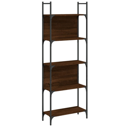 Libreria 5 Ripiani Rovere Marrone 60,5x24x166,5 cm Multistrato | homemem39