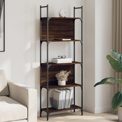 Libreria 5 Ripiani Rovere Marrone 60,5x24x166,5 cm Multistrato | homemem39