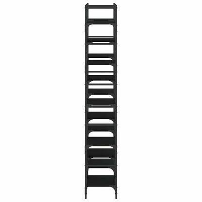 Libreria Nera 127,5x28,5x172,5 cm in Legno Multistrato | homemem39