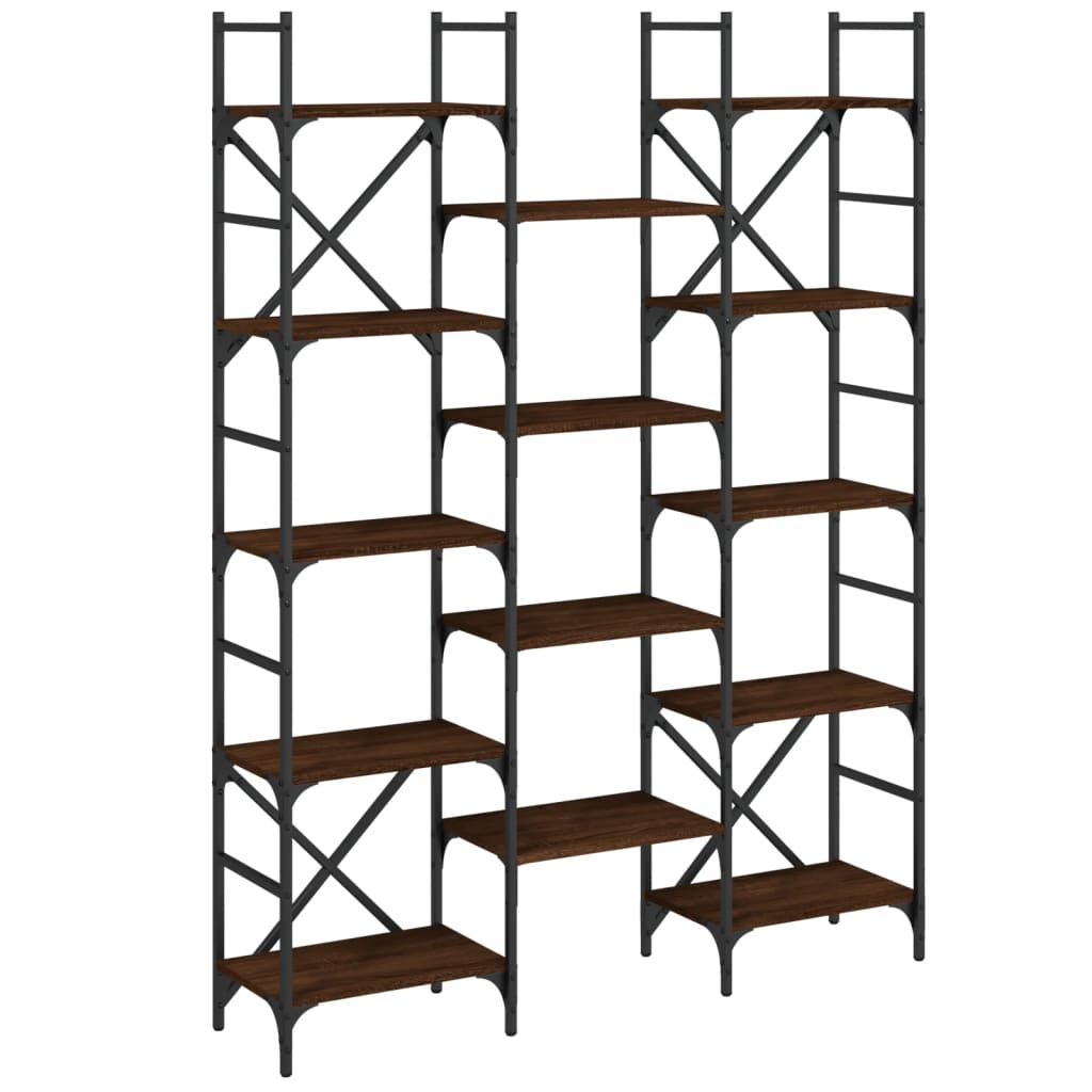 Libreria Rovere Marrone 127,5x28,5x172,5cm in Legno Multistrato | homemem39