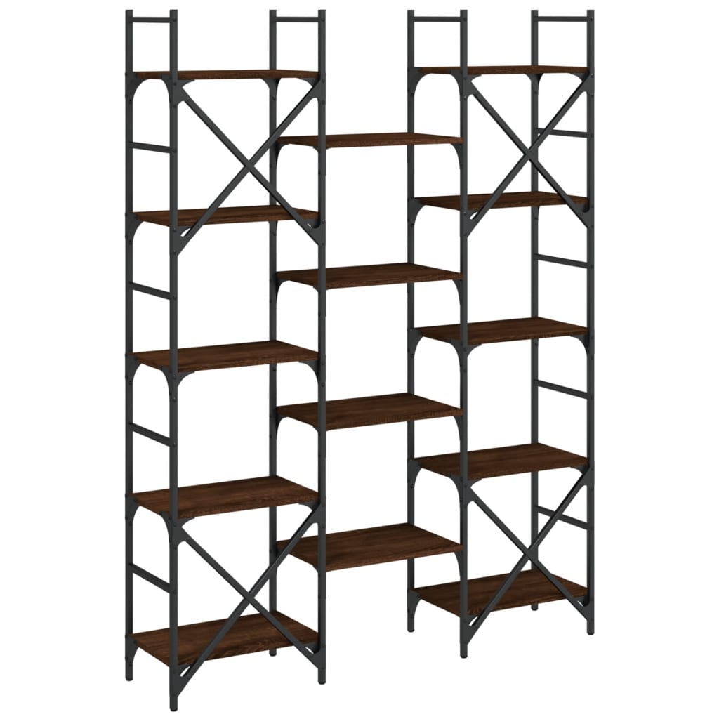 Libreria Rovere Marrone 127,5x28,5x172,5cm in Legno Multistrato | homemem39
